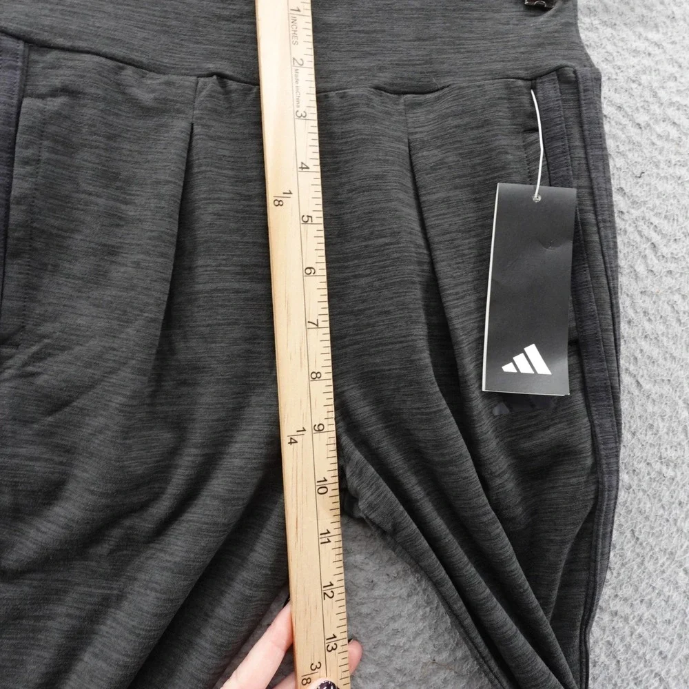 Adidas Girls Melange Joggers Black Heathered Tapered Pants XS 6/6X NEW‎